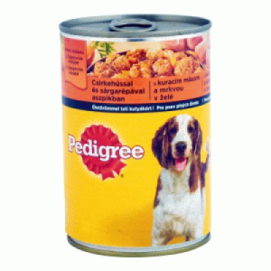 Pedigree kutyaeledel konzerv 400 g csirkével és sárgarépával aszpikban