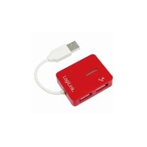 LogiLink Smile USB 2.0 4 portos hub piros
