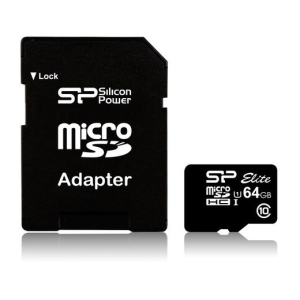 Silicon Power microSDHC UHS-1 64GB + SD adapter