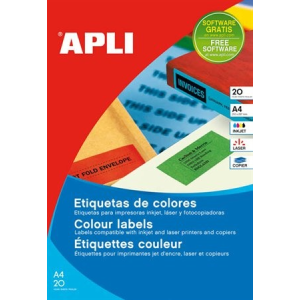 APLI Etikett, 70x37 mm, színes, APLI, kék, 480 etikett/csomag