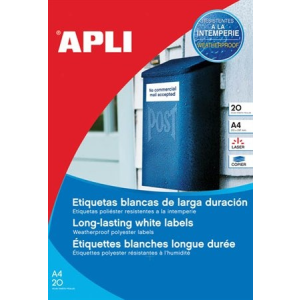 APLI Etikett, 64,6x33,8 mm, poliészter, időjárásálló, APLI, 480 etikett/csomag