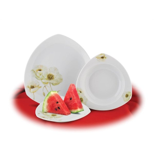 ROTBERG Desszertes tányér, porcelán, 19 cm átmérőjű, ROTBERG, fehér, mákvirág mintával