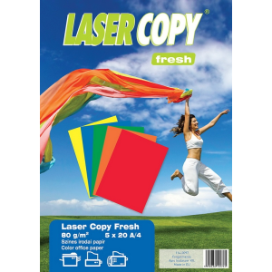Lasercopy Másolópapír csomag A/4 80g ÉLÉNK színes 5x20ív LASER COPY