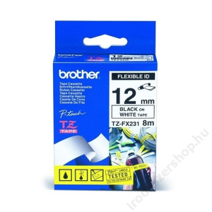 Brother Feliratozógép szalag, flexibilis, 12 mm x 8 m, BROTHER, fehér-fekete (QPTTZFX231)