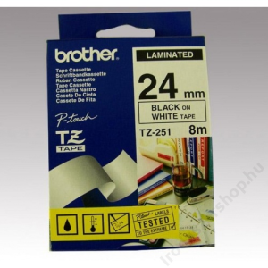 Brother Feliratozógép szalag, 24 mm x 8 m, BROTHER, fehér-fekete (QPTTZ251)