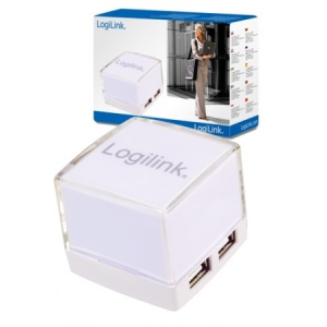 LogiLink Kocka USB2.0 4-Portos HUB, fehér