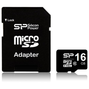 Silicon Power microSDHC 16GB Class10 + SD adapter