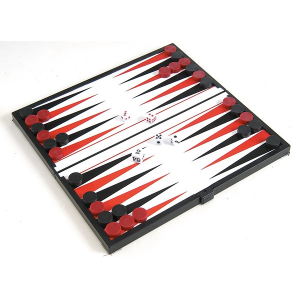 Gémklub Összehajtható mágneses backgammon, műanyag, 20x20x1cm