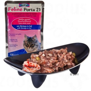 Zooplus Feline Porta 21 6 x 100 g - Tonhalas garnélarákkal