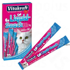 Vitakraft Cat Liquid-Snack lazaccal + Omega 3 - 6 x 15 g