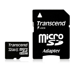 Transcend Micro SDHC 32GB Class 4 memóriakártya + Adapter