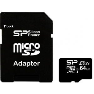 Silicon Power Card MICRO SDXC Silicon Power 64GB UHS-I Elite 1 Adapter (50MB/s | 15MB/s) CL10
