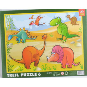 Trefl Trefl - 6 db-os keretes puzzle - Dinoszauruszok (31075)