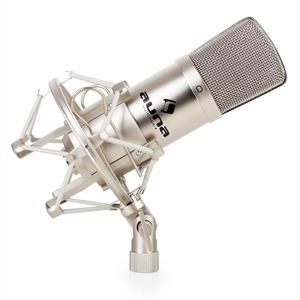 Auna CM001S stúdió kondenzátor mikrofon, ezüst
