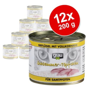 Grau ínyenctál vegyes csomag 12 x 200 g - Gabonamentes: pulyka, lazac &amp; makréla