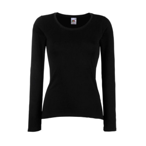 Fruit of the Loom FoL Lady-Fit Valueweight Long Sleeve T, fekete