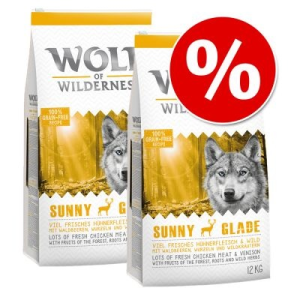 Wolf of Wilderness gazdaságos csomag 2 x 12 kg - Wild Hills - kacsa