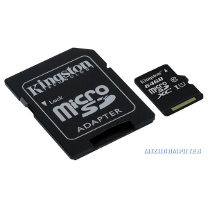 Kingston 64GB SD micro (SDXC Class 10 UHS-I) (SDC10G2/64GB) memória kártya adapterrel