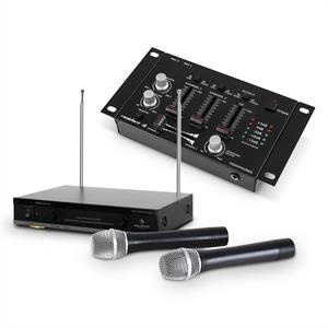 Electronic-Star Vezeték nélküli mikrofon szett 3-csatornás mixerrel, fekete