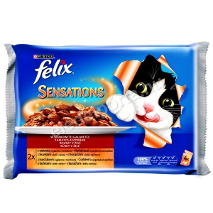Félix Felix Sensations - Marha és Csirke Zöldségekkel aszpikban 4 x 100 g