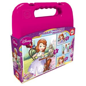 Educa Disney Sofia hercegnő puzzle táskában, 4 az 1-ben