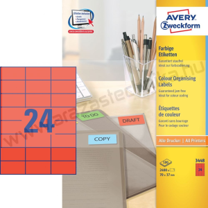 Avery 70x37mm piros univerzális címke / Avery 3448