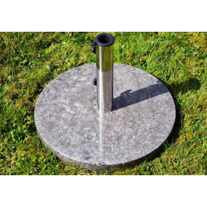  Kör alakú napernyőtalp márványból és rozsdamentes acélból, 25 kg