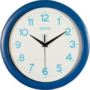 Secco Falióra, 30 cm, kék keretes, kék számokkal, SECCO "Sweep second"