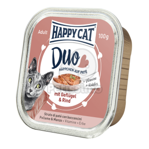  Happy Cat Duo pástétomos falatkák - Baromfi és marha 6 x 100 g