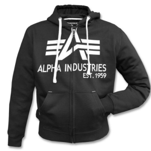 Alpha Industries Big A Classic Zip Hoody - fekete pulóver