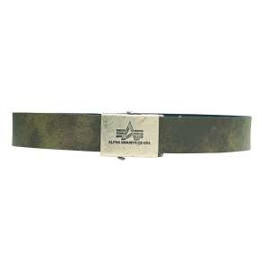 Alpha Industries Alpha Leather Belt 2 - olive színű bőröv