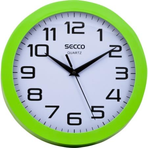 Secco Falióra, 25 cm, zöld keretes, SECCO "Sweep second"