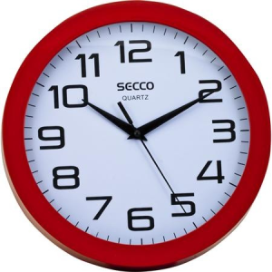 Secco Falióra, 25 cm, piros keretes, SECCO "Sweep second"