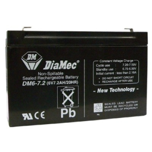 DIAMEC DM6-7.2 akkumulátor biztonságtechnikai rendszerekhez és elektromos játékokhoz
