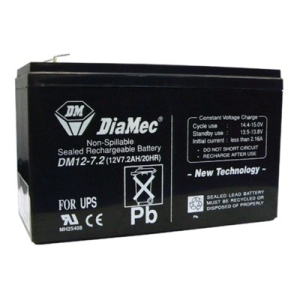 DIAMEC DM12-7.2UPS akkumulátor biztonságtechnikai rendszerekhez és elektromos játékokhoz,