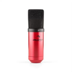 Auna auna MIC-900-RD, piros, USB, kondenzátoros mikrofon, kardioid, stúdió