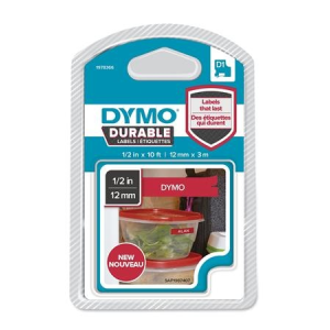 DYMO Feliratozógép szalag, 12 mm x 3 m, tartós, DYMO D1 , piros-fehér