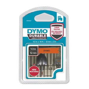 DYMO Feliratozógép szalag, 12 mm x 3 m, tartós, DYMO D1 , narancssárga-fekete