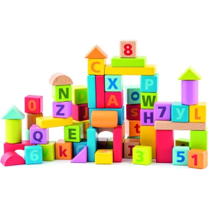Woody pasztell kocka betűkkel és számokkal
