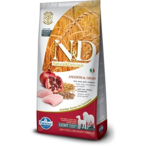 N&D N&D Low Grain Csirke+Gránátalma Light Közepes/Nagytestű Kutya 12kg