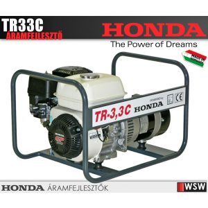 Honda TR-3,3 C benzinmotoros áramfejlesztő aggregátor 1Fázis 3,3 kVA (Áramfejlesztő aggregátor)