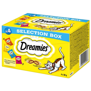 Dreamies Selection Box 4 x 30 g - Csirke, sajt, lazac, marha