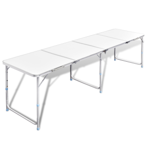  Összecsukható Állítható Kemping Alumínium Asztal 240 x 60 cm