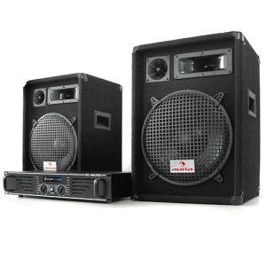 Electronic-Star DJ PA szett 1000 Wattos rendszer, erősítő, hangfalak & kábel