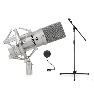 Electronic-Star Set kondenzátor mikrofon, mikrofonállvány és Popfilter Power Dynamics