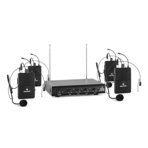 Auna VHF-4-HS 4-csatornás VHF mikrofon készlet, 4x headset, 100m