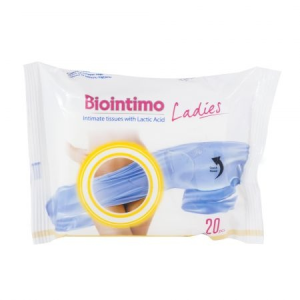 Biointimo Intim Ladies törlőkendő, 20 db
