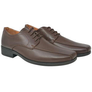 vidaXL Férfi fűzős business cipő barna 44-es méret PU bőr