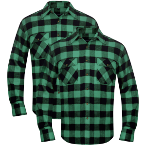vidaXL 2 db kockás férfi ing méret XXL zöld-fekete