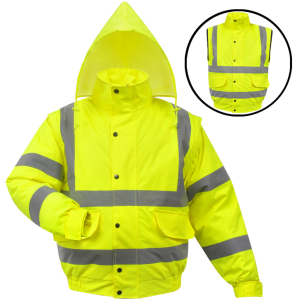 vidaXL férfi fényvisszaverő poliészter kabát méret L sárga